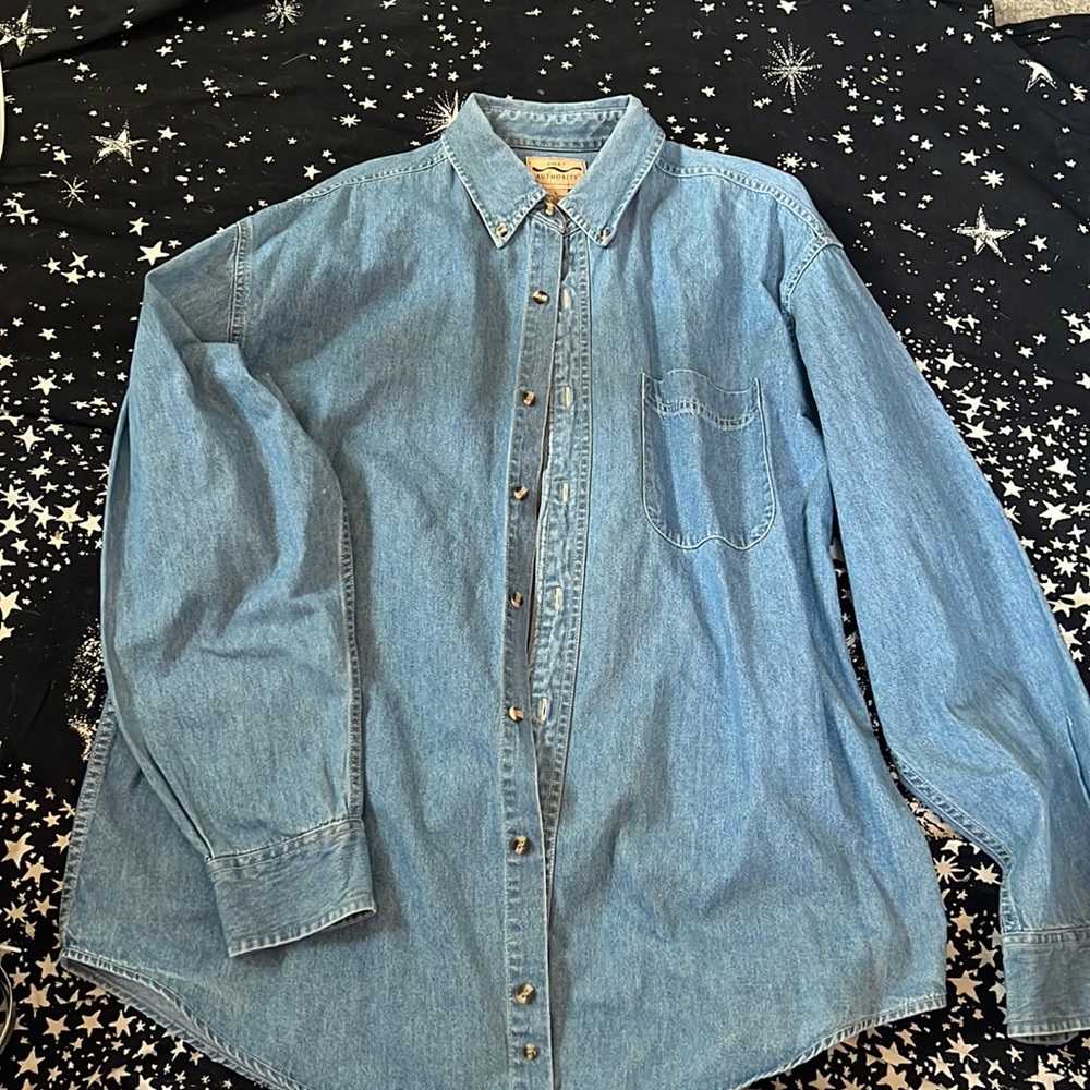 mens jean button down